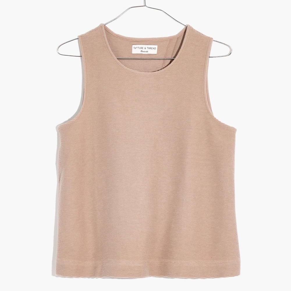Madewell Texture and Thread Split Back Top in Tan, Size XXL- Never Worn!